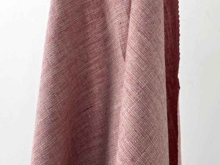Linen Blend Fabric | Micro Herringbone Twill | Medium Weight | 51"