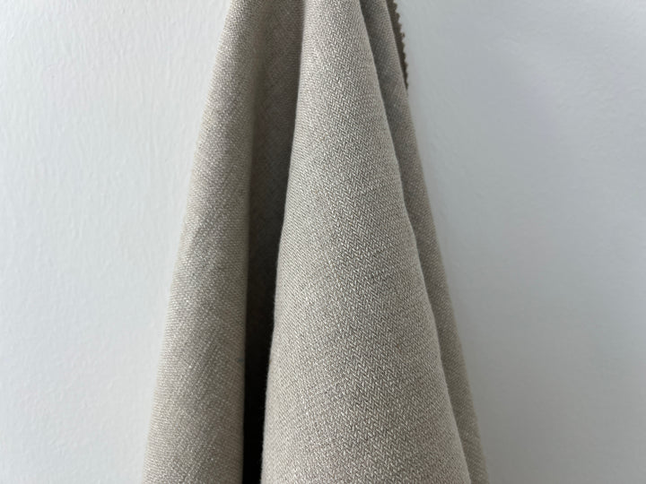 Linen Blend Fabric | Micro Herringbone Twill | Medium Weight | 51"