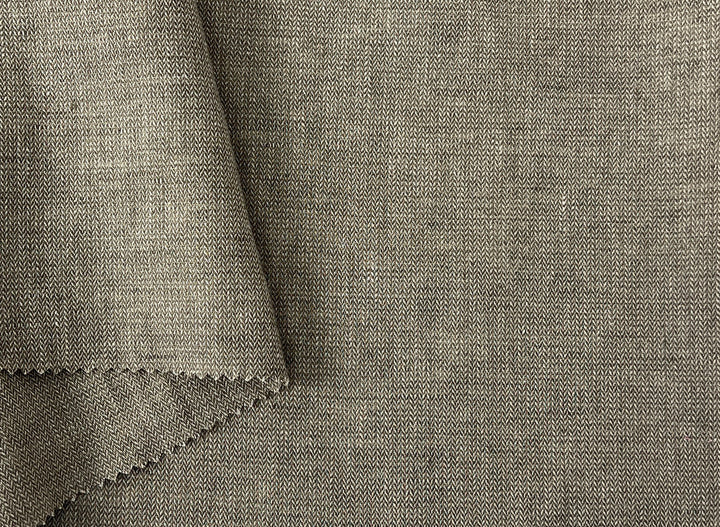 Linen Blend Fabric | Micro Herringbone Twill | Medium Weight | 51"