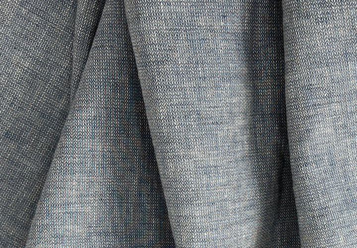 Linen Blend Fabric | Micro Herringbone Twill | Medium Weight | 51"