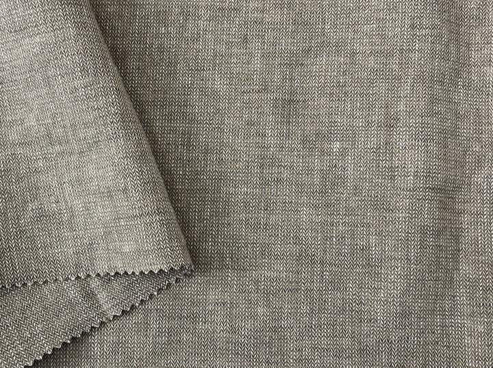 Linen Blend Fabric | Micro Herringbone Twill | Medium Weight | 51"