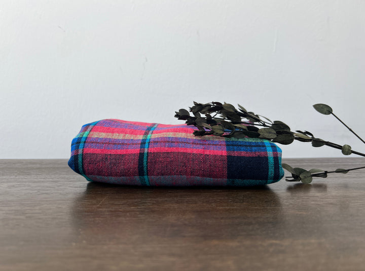 Delavé Dyed 100% Linen Plaid Fabric | Medium to Slightly Heavy Weight | 52"  7980