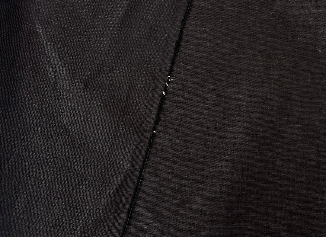 Solid Black 100% Pure Linen Fabric | Medium-Heavy Weight | 37"  5977