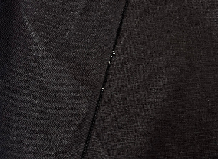 Solid Black 100% Pure Linen Fabric | Medium-Heavy Weight | 37"  5977