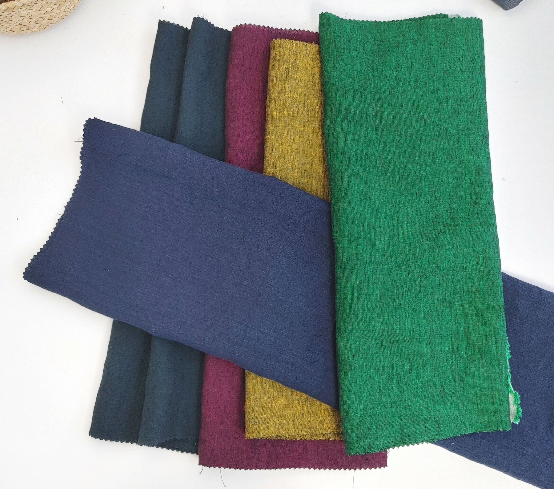 100% Linen Chambray Fabric, Light~Medium Weight, 2024 New Colorways ...