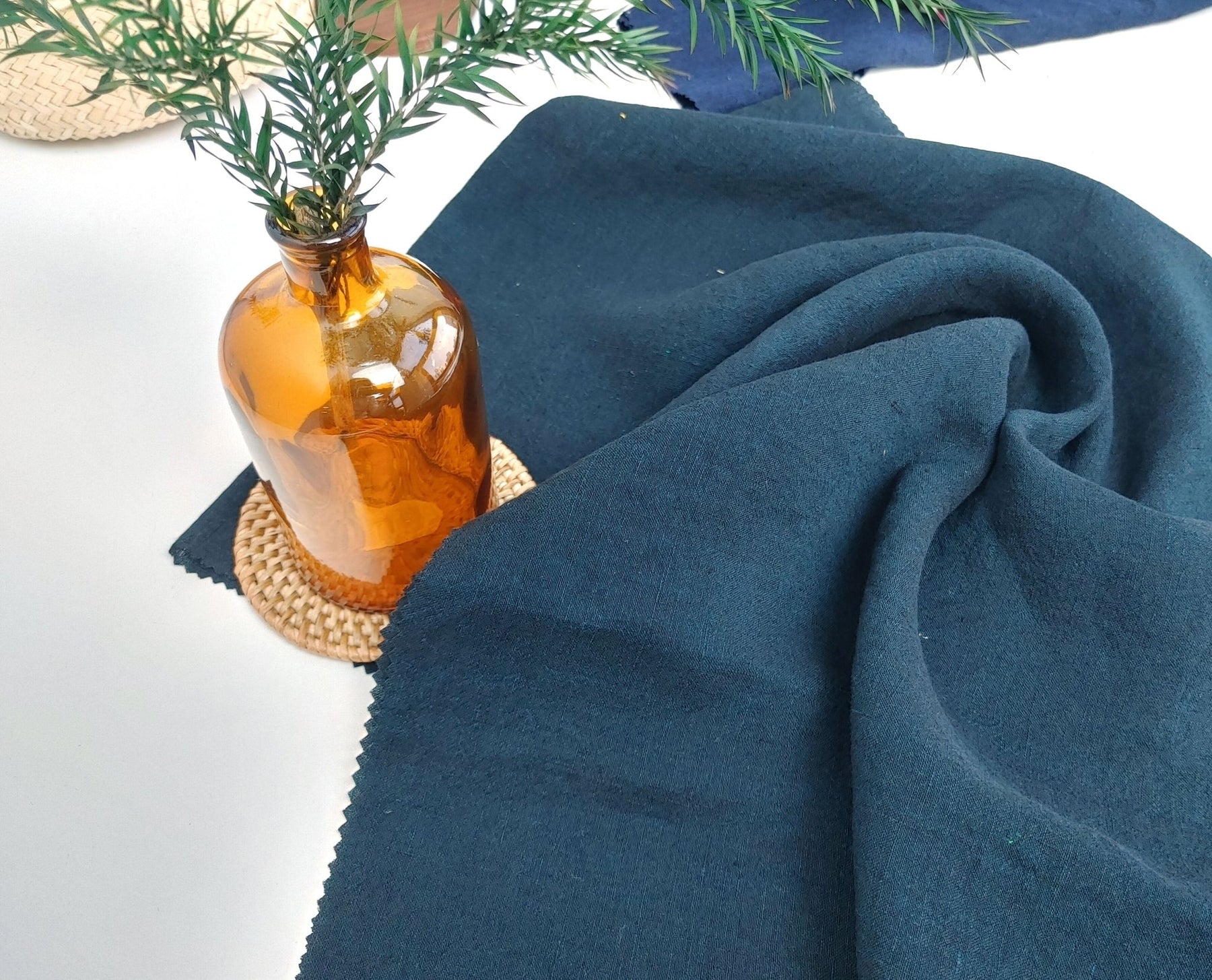 100% Linen Chambray Fabric, Light~Medium Weight, 2024 New Colorways ...