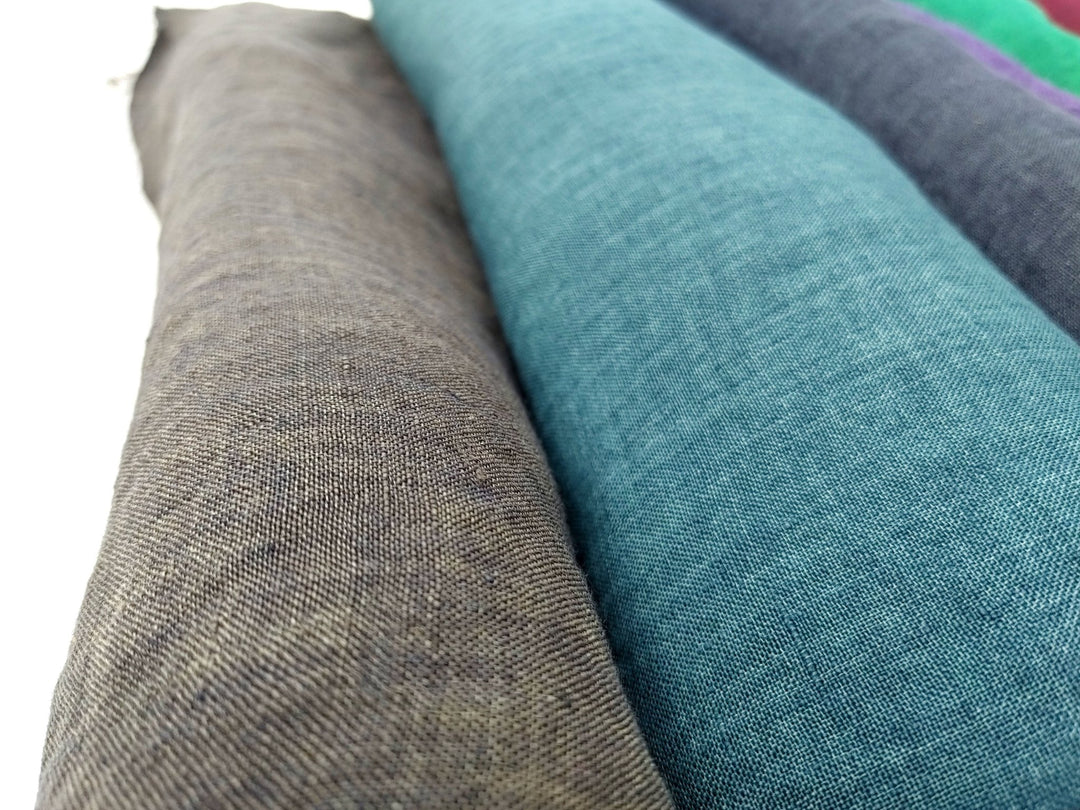 100% Linen Crispy Fabric 21s Vintage Chambray New Colorways for 2024 - The Linen Lab - Pink