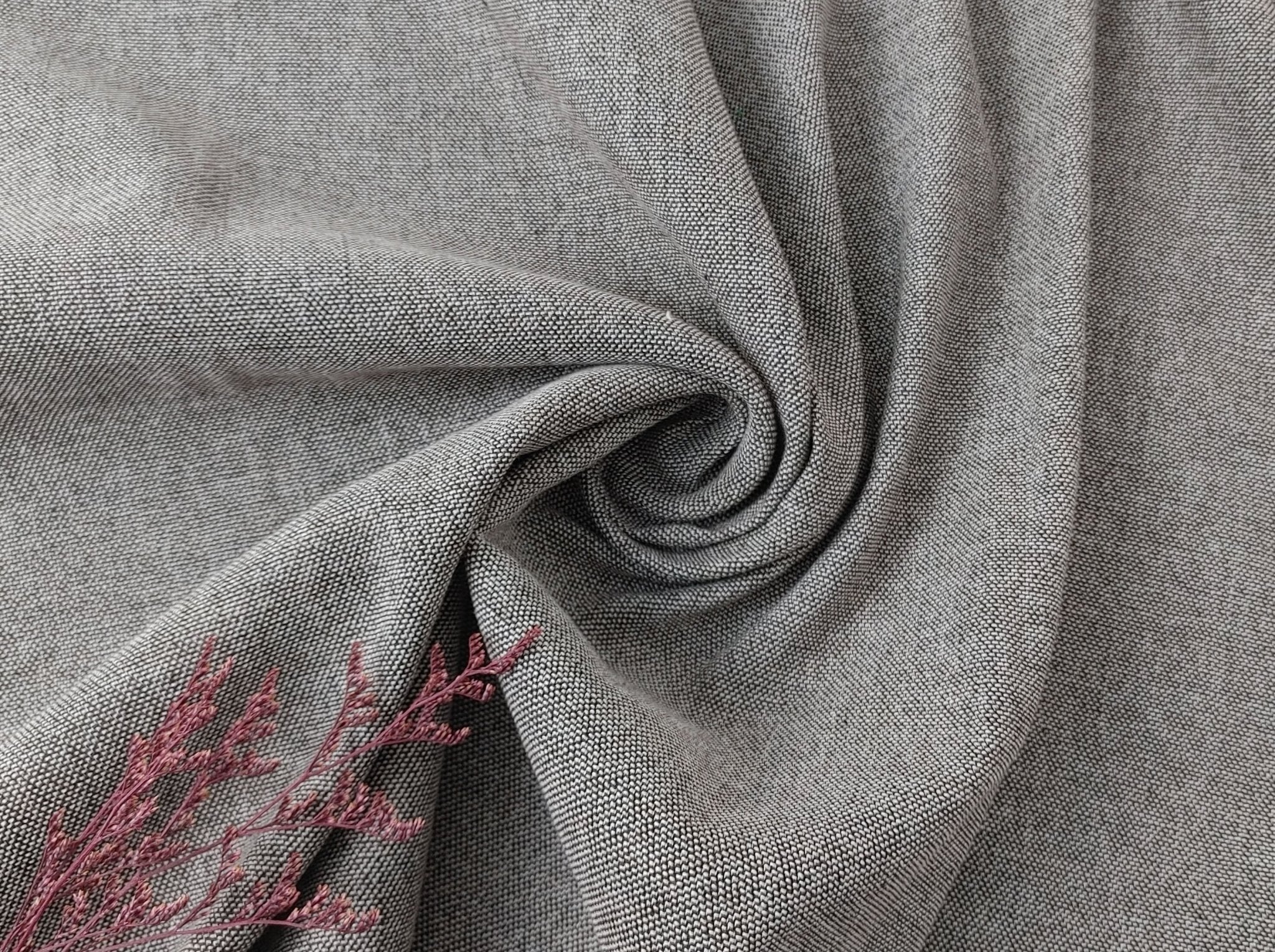 Linen Cotton Ramie Stretch Twill Chambray Fabric | The Linen Lab