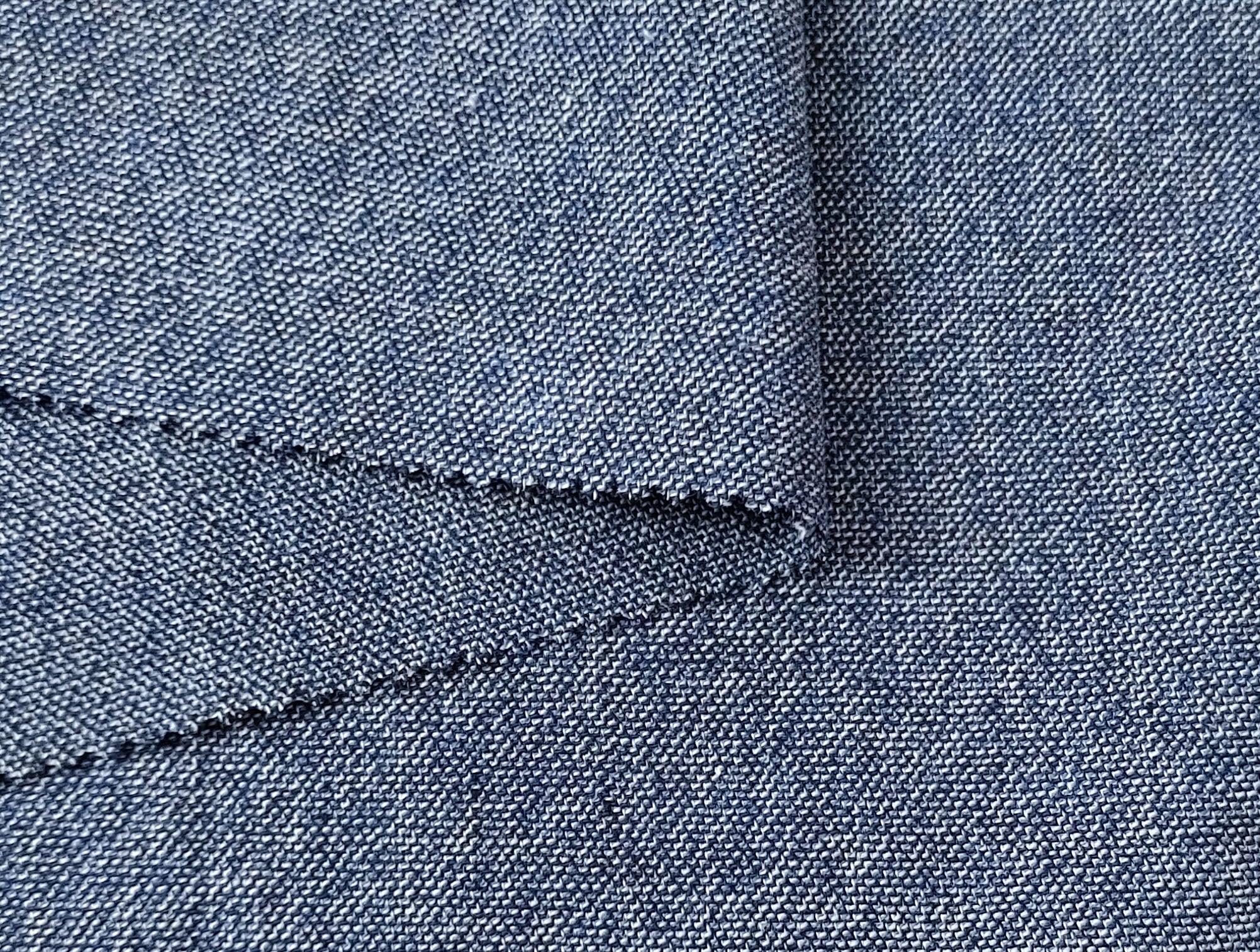 Linen Cotton Ramie Stretch Twill Chambray Fabric | The Linen Lab