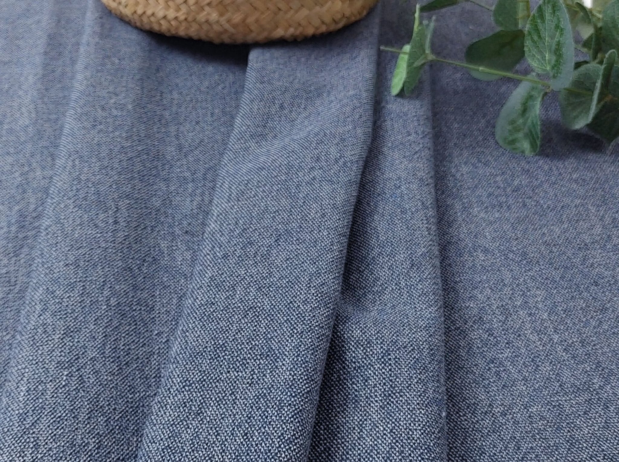 Linen Cotton Ramie Stretch Twill Chambray Fabric | The Linen Lab