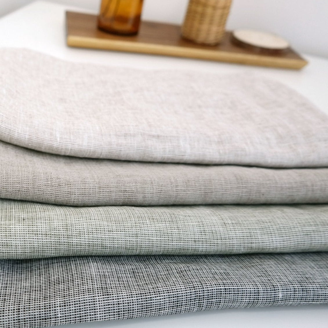 Linen Dot Shape Fabric | The Linen Lab