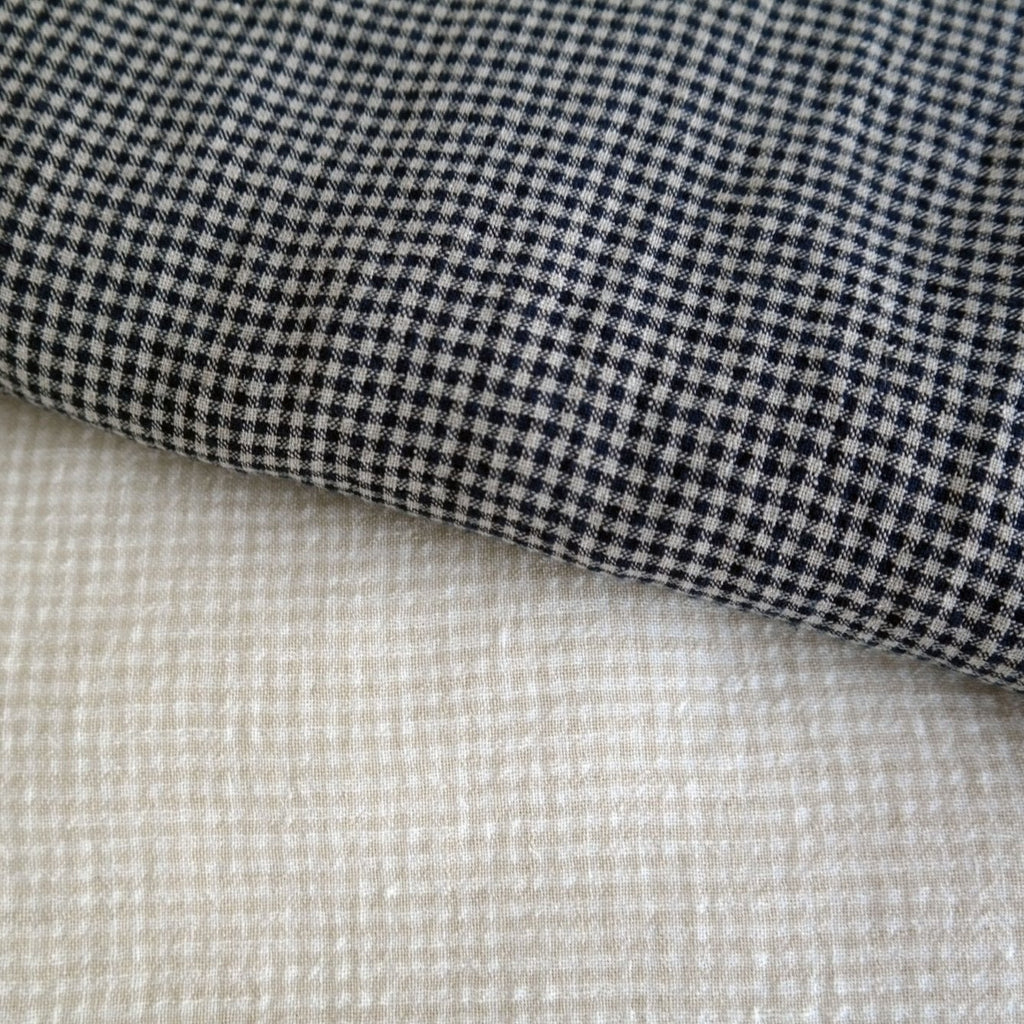 Linen Blend Fabric Seersucker Gingham Check 7161 7235 | The Linen Lab