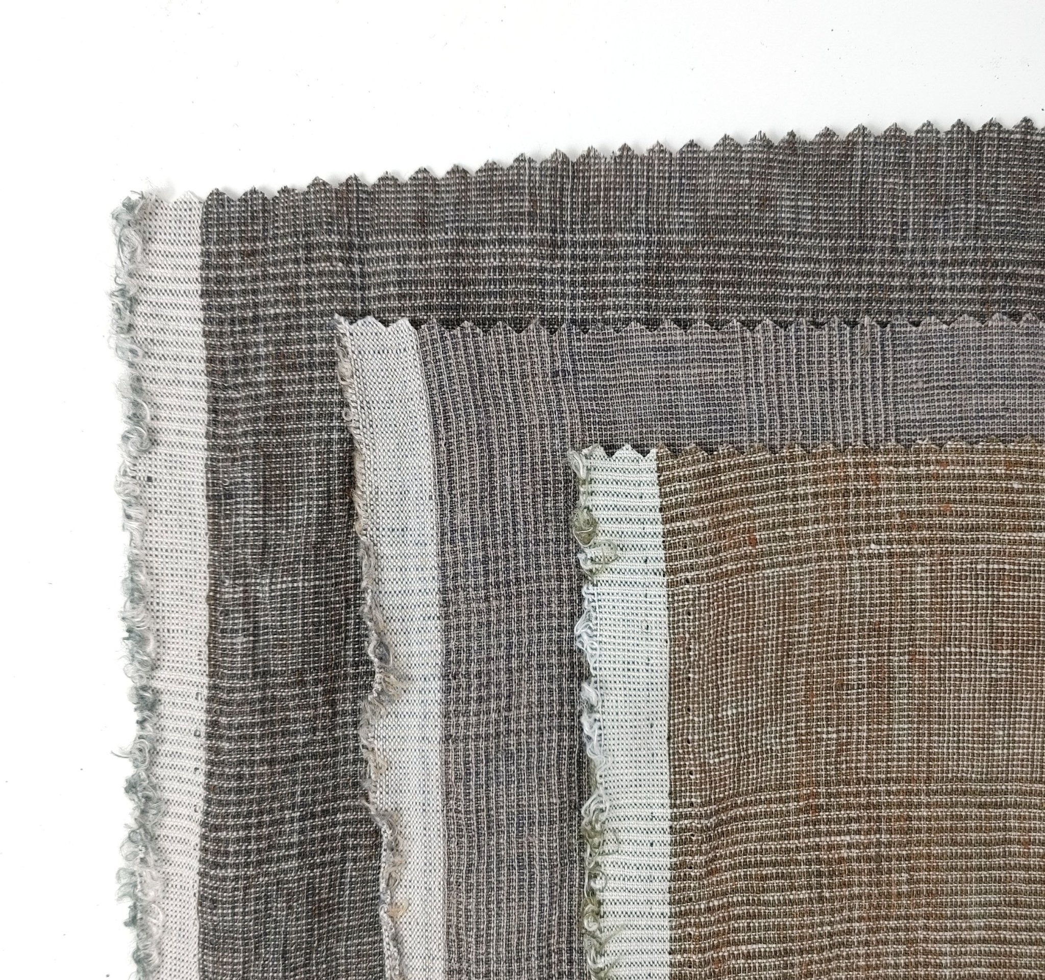 Linen Polyester Glen Plaid Fabric with Delave Effect | The Linen Lab