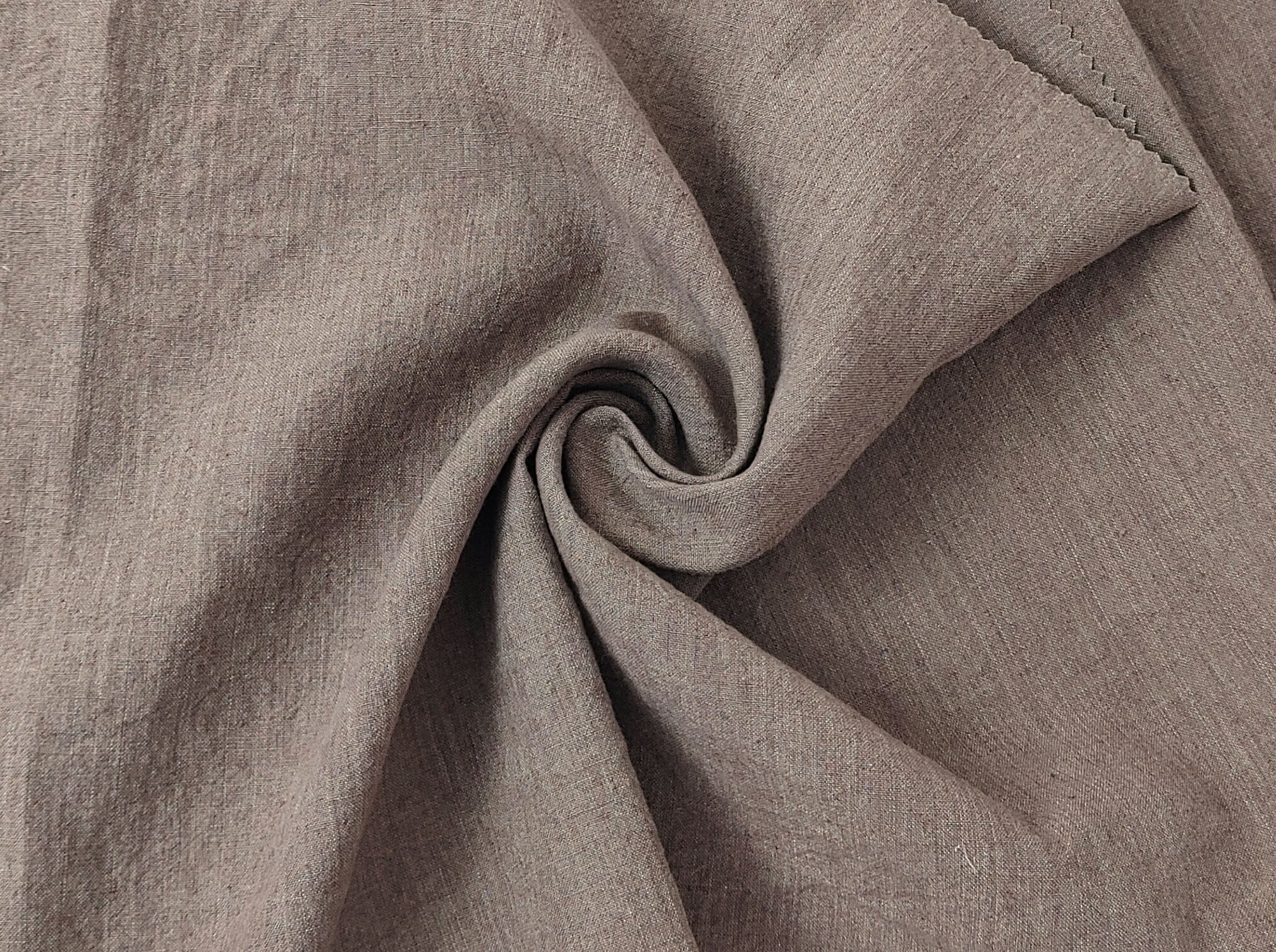 Vintage Dyed Medium Weight Linen Ramie Cotton Fabric with Plain