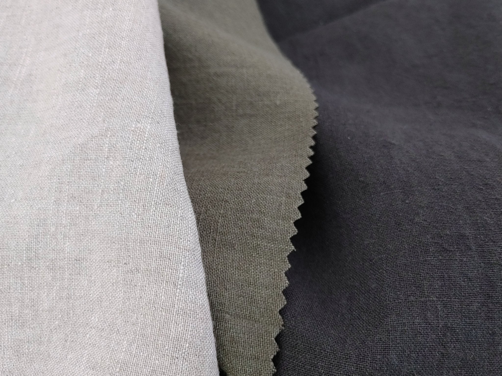 Vintage Dyed Medium Weight Linen Ramie Cotton Fabric with Plain