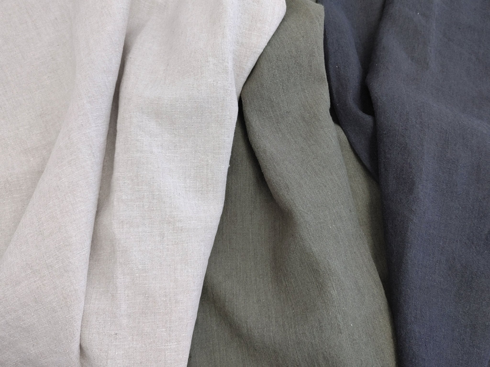 Vintage Dyed Medium Weight Linen Ramie Cotton Fabric with Plain